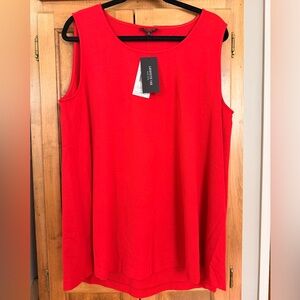 Lafayette 148 New York Bright Red Sleeveless Scoop Neck Tank